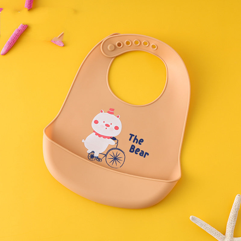Baby Bib Waterproof Silicone Meal Pocket Baby Saliva Pocket Kid Anti-Dirty Artifact
