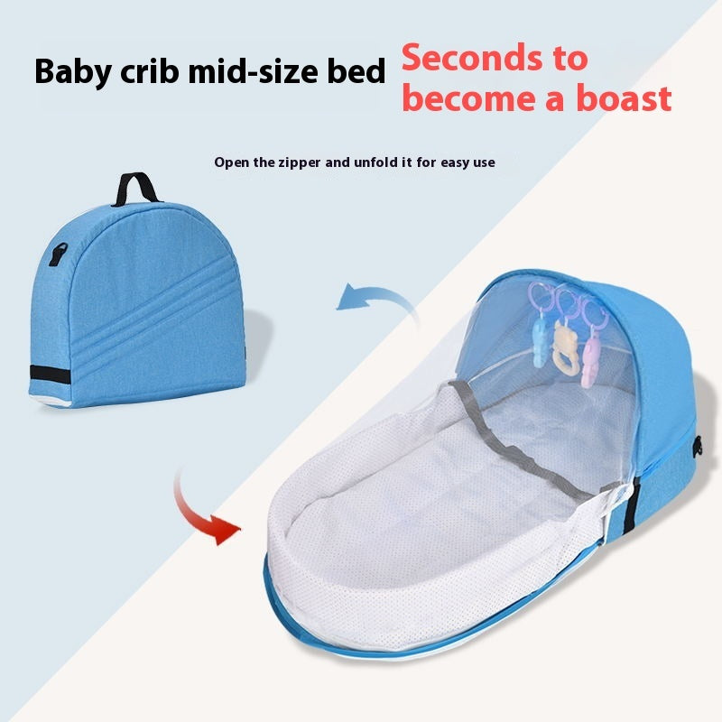 Portable Folding Anti-pressure Baby Bed In Newborn Isolation Bionic  Travel Crib